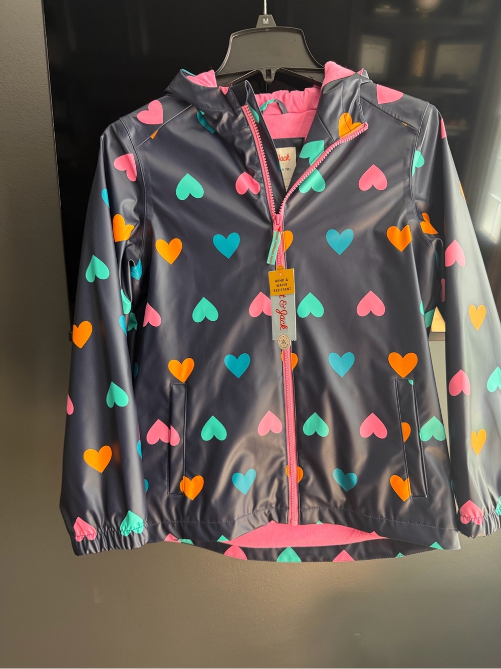 NWT: Girl Cat & Jack Navy Raincoat - Size 10/12